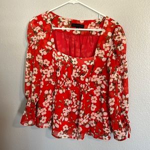 Like new floral blouse from vici runs small I am a small and got a medium